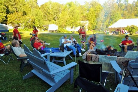 Catch up around the central fire pit
